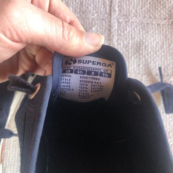 Superga The Classic COTU Canvas Tennis Shoe Sneakers Size 6.5 Blue Casual Preppy - Picture 8 of 10